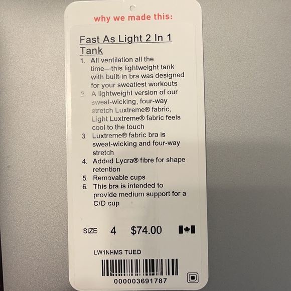 Lululemon Fast as Light 2 In 1 Tank - Picture 5 of 5